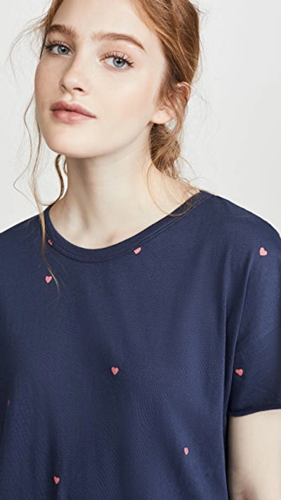 Shop The Great The Cut Edge Tee In Navy/valentine Hearts