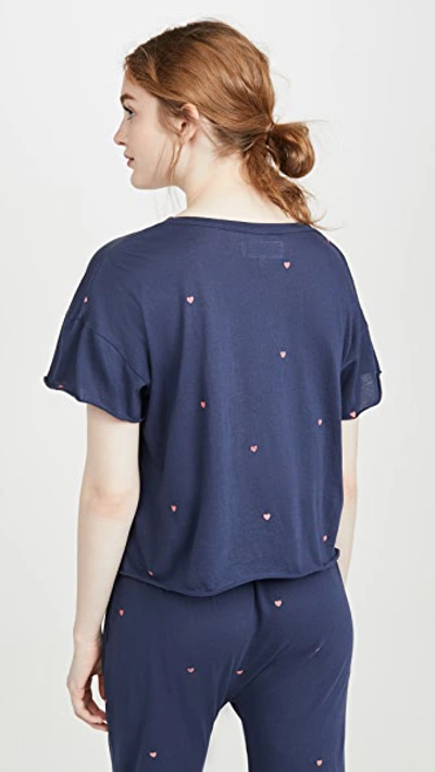 Shop The Great The Cut Edge Tee In Navy/valentine Hearts