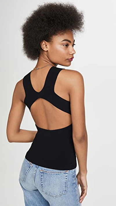 Shop Autumn Cashmere Open Back Muscle Tee In Black