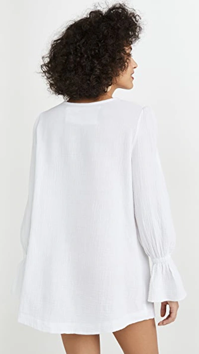 Shop Alix Of Bohemia Loulou Tasseled Textured Cotton Dress In White