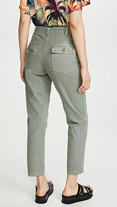 Shop Cqy Officer Army Pants In Fatigue Green