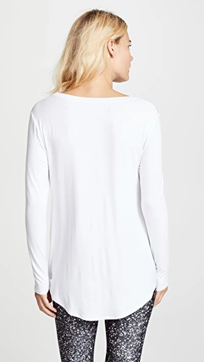 Shop Terez Twist Front Long Sleeve Tee In White