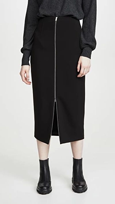 Shop Theory High Waist Zip Skirt In Black