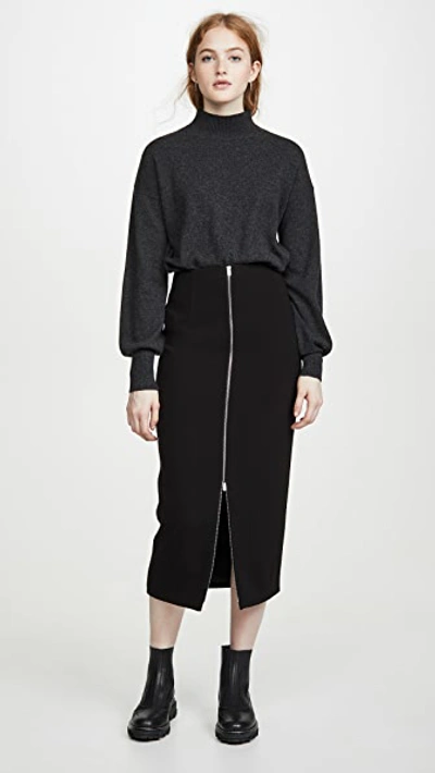 Shop Theory High Waist Zip Skirt In Black