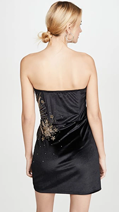 Shop Retroféte Jean Dress In Black With Gold