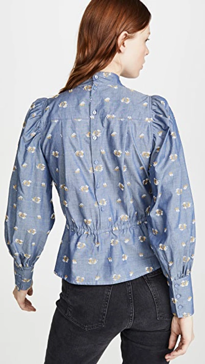 Shop Custommade Augusta Blouse In Bijou Blue