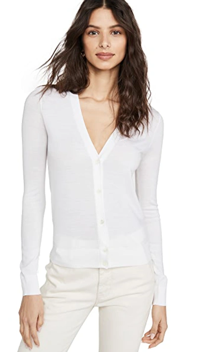 Shop Theory V Neck Cardigan In Ivory