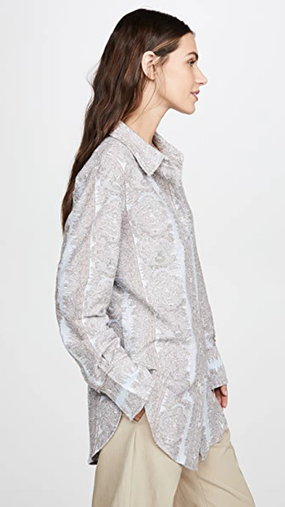 Shop Acne Studios Esophi Allover Jacquard Button Down In Light Blue