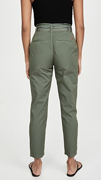 Shop Sundry Paperbag Trousers In Moss