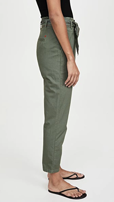 Shop Sundry Paperbag Trousers In Moss
