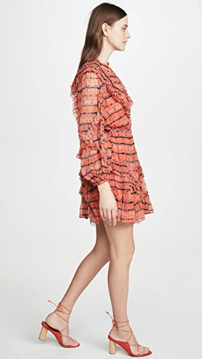 Shop Ulla Johnson Aberdeen Silk Dress In Chili Tie Dye