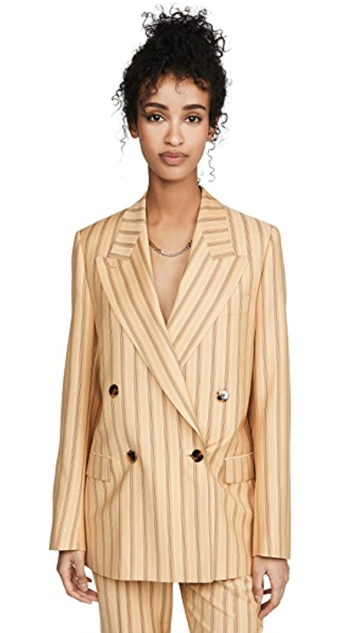 Shop Acne Studios Janny Pinstripe Blazer In Pale Orange