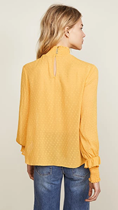 Shop English Factory Swiss Dot Blouse In Marigold