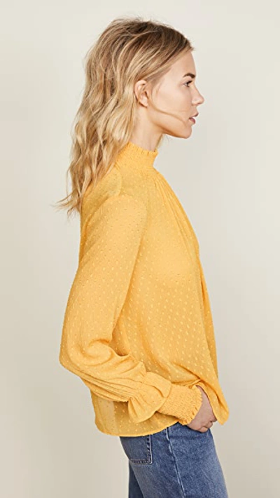 Shop English Factory Swiss Dot Blouse In Marigold