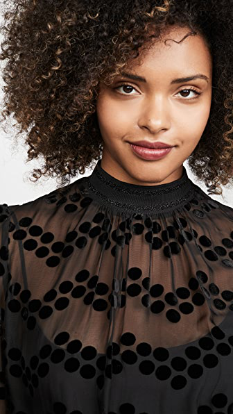Tory Burch Velvet Devore Dot Embroidered Top In Printed Velvet Burnout Modesens
