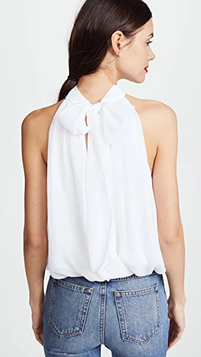 Shop Alice And Olivia Maris Gathered Halter Top White