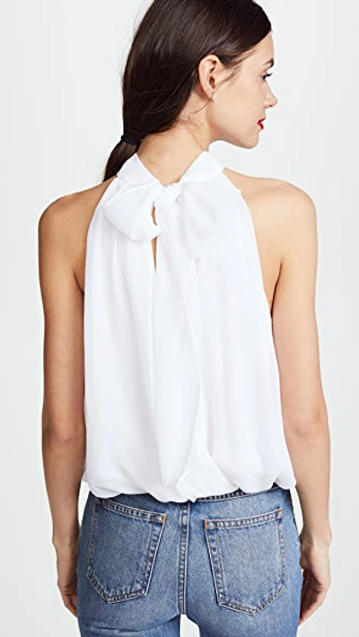 Alice And Olivia Maris Halter Neck Gathered Top In White