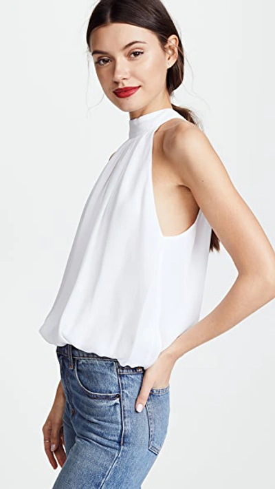 Alice And Olivia Maris Halter Neck Gathered Top In White