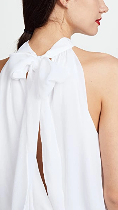 Alice And Olivia Maris Halter Neck Gathered Top In White