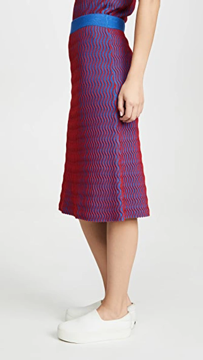 Shop Opening Ceremony Squiggle Skirt In Cobalt/cranberry