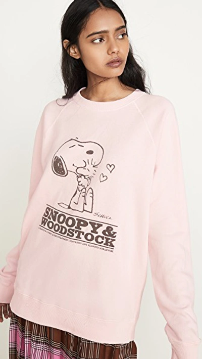 Shop The Marc Jacobs X Peanuts Snoopy & Woodstock Sweatshirt In Light Pink