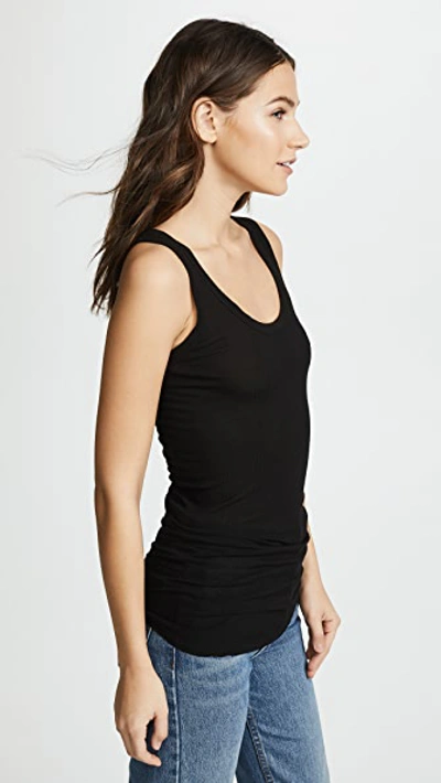 Shop Enza Costa Bold Ribbed Tank In Black