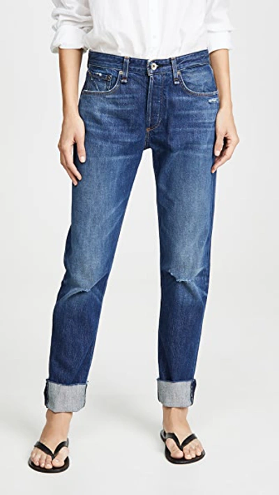 Shop Rag & Bone Rosa Mid-rise Boyfriend Jeans In Wyatt With Holes