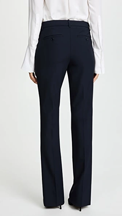 Theory Demitria Wool-blend Flared Pants In Deep Navy