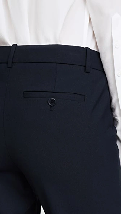 Theory Demitria Wool-blend Flared Pants In Deep Navy