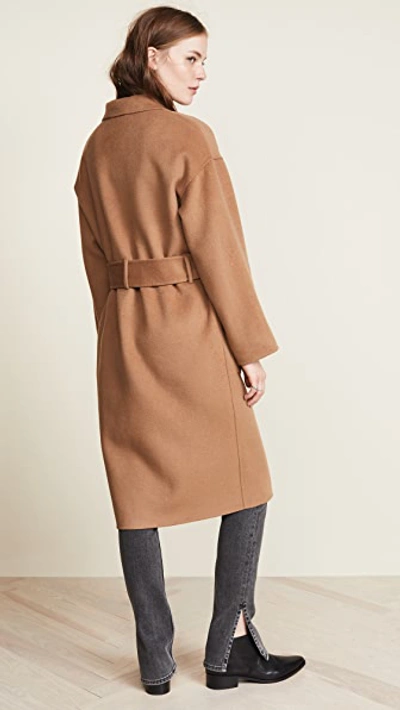 Anine Bing Womens Brown Dylan Double-breasted Relaxed-fit Wool And Cashmere Coat In Brown