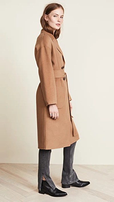 Anine Bing Womens Brown Dylan Double-breasted Relaxed-fit Wool And Cashmere Coat In Brown