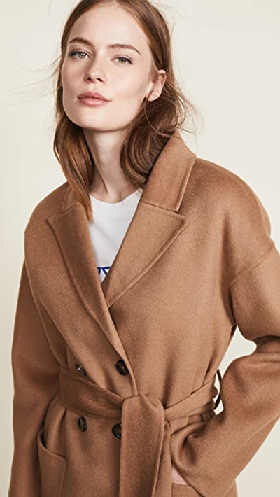 Anine Bing Womens Brown Dylan Double-breasted Relaxed-fit Wool And Cashmere Coat In Brown