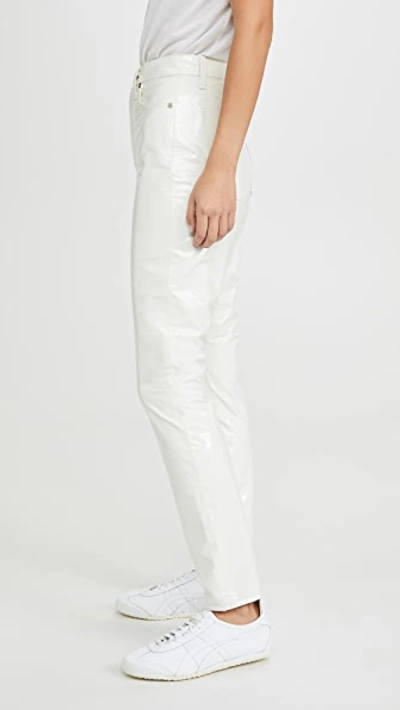 Shop Rag & Bone Super High Rise Ankle Skinny Vinyl Jeans In White