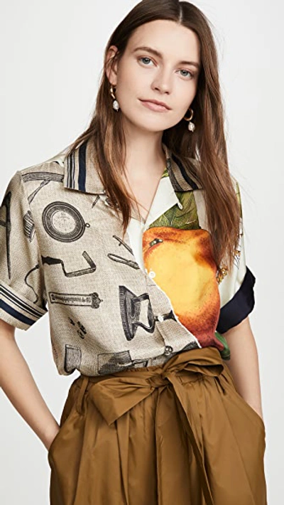 Shop Monse Grove And Toolbox Havana Shirt In Burlap Multi