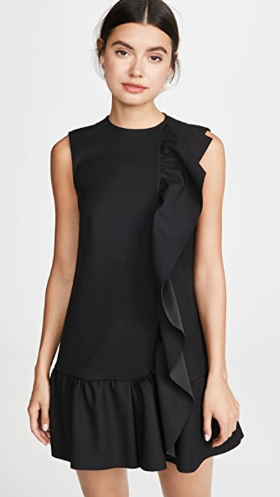 Shop Red Valentino Ruffle Dress In Nero