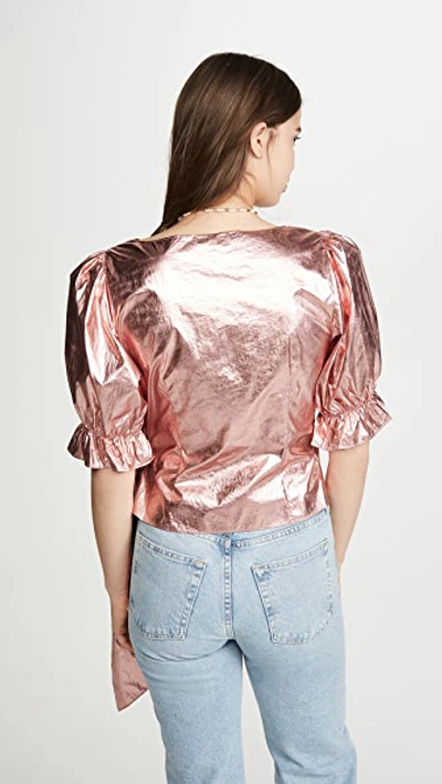 Shop Cinq À Sept Foil Theo Top In Tea Rose