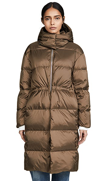 theory double breasted puffer coat