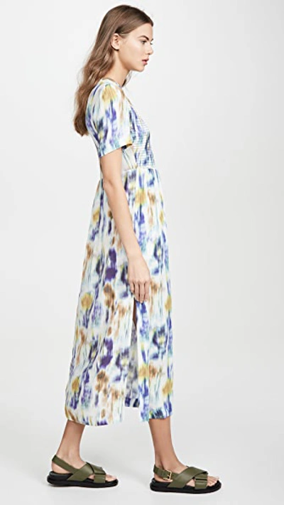 Shop Baum Und Pferdgarten Adamaris Dress In White Blue Floral Blur