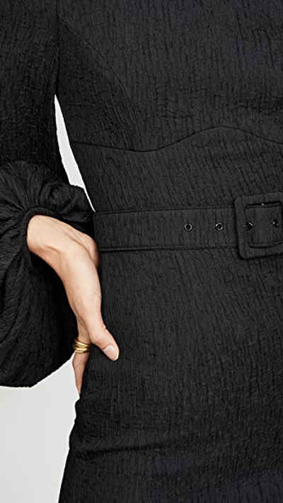 Shop Rebecca Vallance Greta Long Sleeve Mini Dress In Black