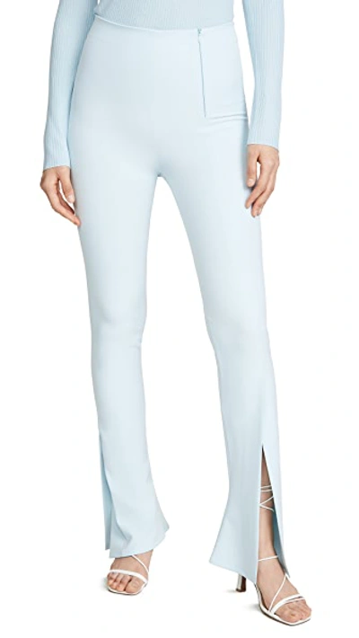 Shop A.w.a.k.e. Fitted Pants With Side And Frontal Slits In Light Blue
