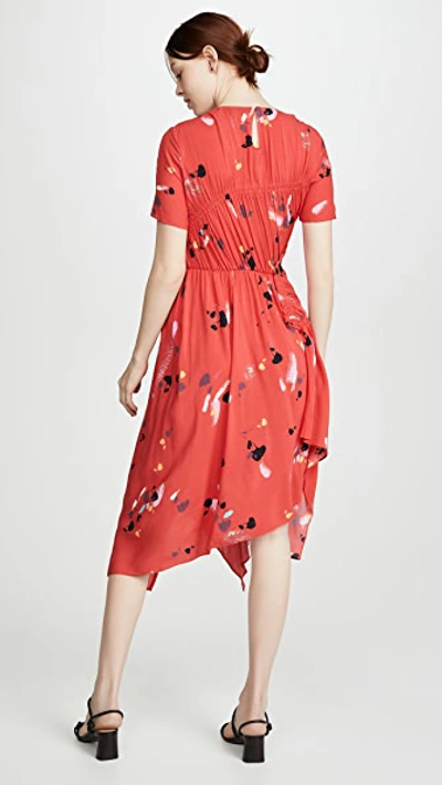 Shop Preen By Thornton Bregazzi Preen Line Violet Dress In Floral Paint Splash Red