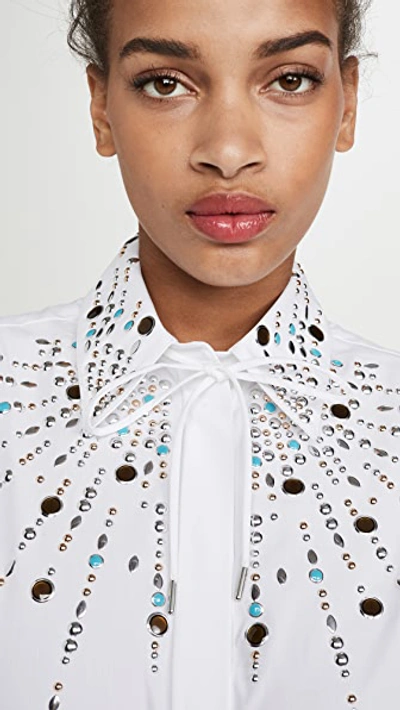 Shop Paco Rabanne Studded Button Down Shirt In White