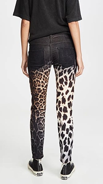 Shop R13 Boy Skinny Jeans In Black Faded Leopard