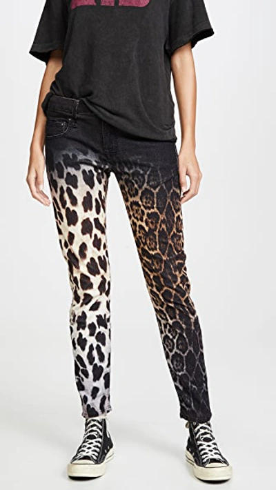 Shop R13 Boy Skinny Jeans In Black Faded Leopard