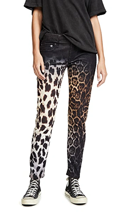 Shop R13 Boy Skinny Jeans In Black Faded Leopard