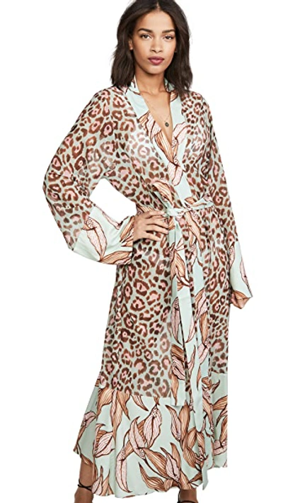 Shop Patbo Mixed Print Sheer Robe In Peace Lily