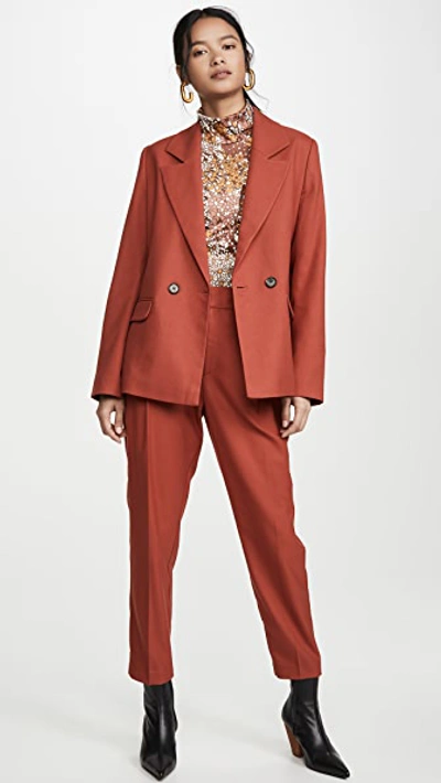 Shop Anine Bing Becky Blazer In Red