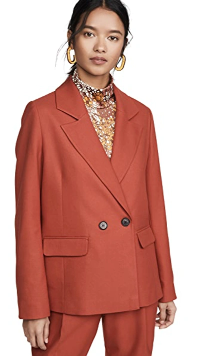 Shop Anine Bing Becky Blazer In Red