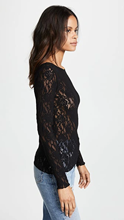Shop Hanky Panky Signature Lace Unlined Reversible Top In Black