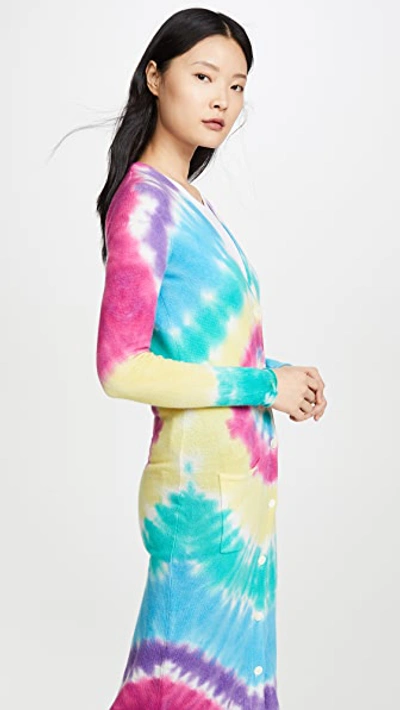 Shop Autumn Cashmere Cashmere Tie Dye Maxi Cardigan In Bright Multi